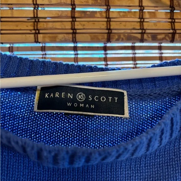 Karen Scott Purple Knit Sweater Silver Button Detail Women’s XL - Picture 9 of 11